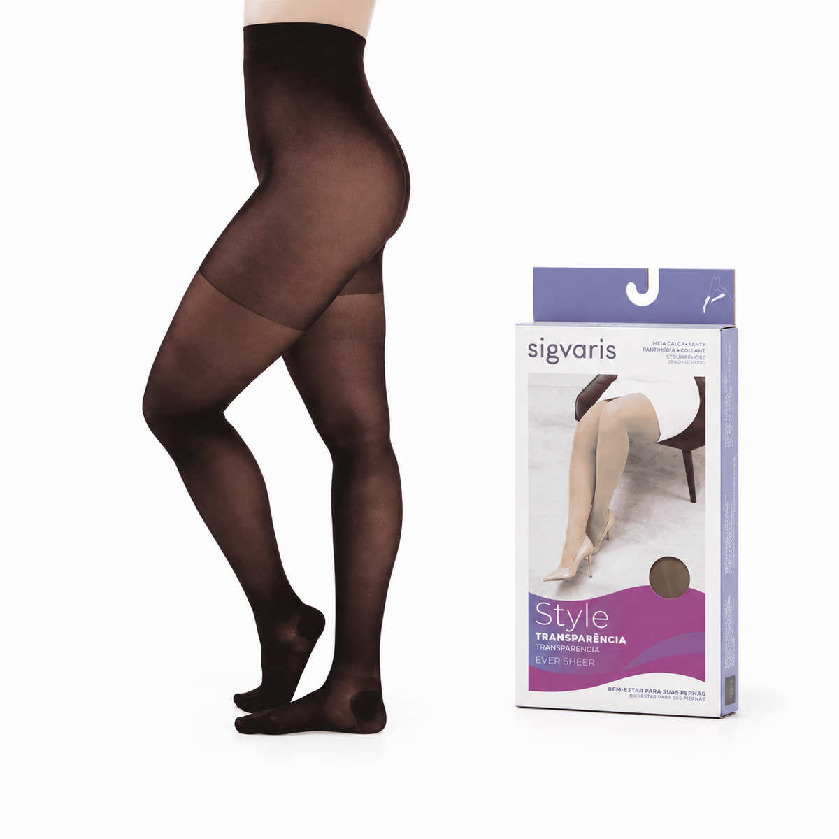 Meia Sigvaris Ever Sheer, 20-30 mmHg, Meia Calça