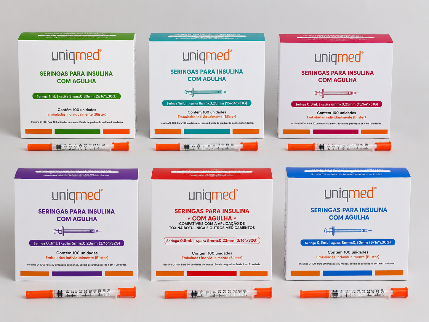 Seringas para Insulina Uniqmed Caixa c/100un